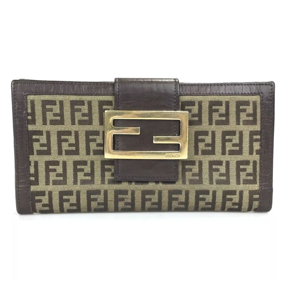 Fendi Wallet Bi Fold Zucca Pattern Canvas 2289 8m… - image 2